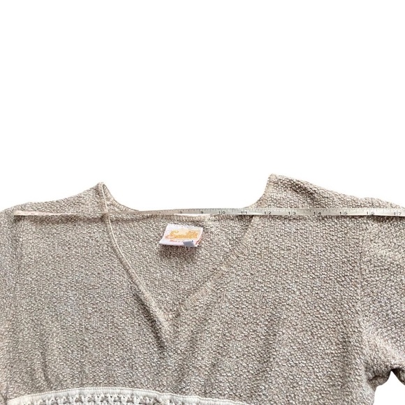 Vintage 90s Santika Peru Boho Crochet Knit Top Cotton V Neck Empire Waist M - Picture 11 of 12